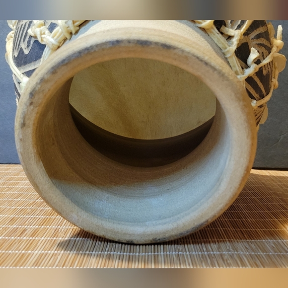 Handmade pottery DJEMBE style Skin Drum Bongo Artist Made PNW 🎶 - Picture 3 of 9